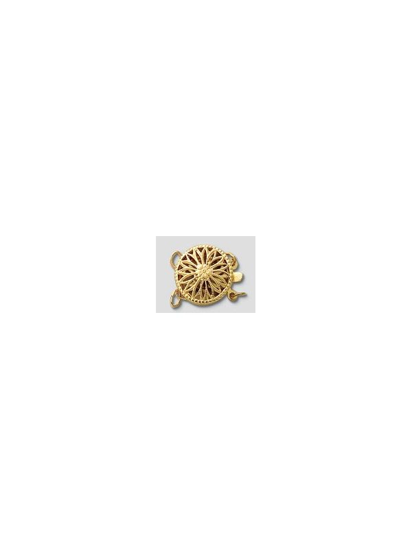 Broche calado redondo grande de dos vueltas