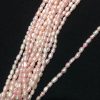 Perla ovalada color rosada, 2mm