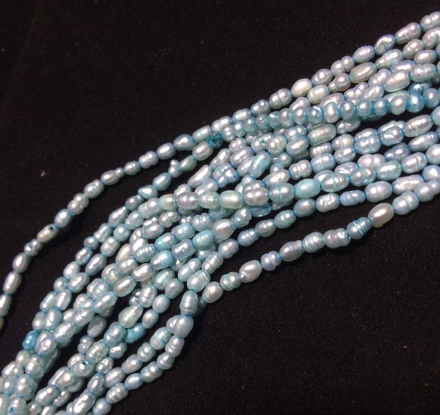 Perla ovalada color azul, 2mm - Perlas Solo Perlas