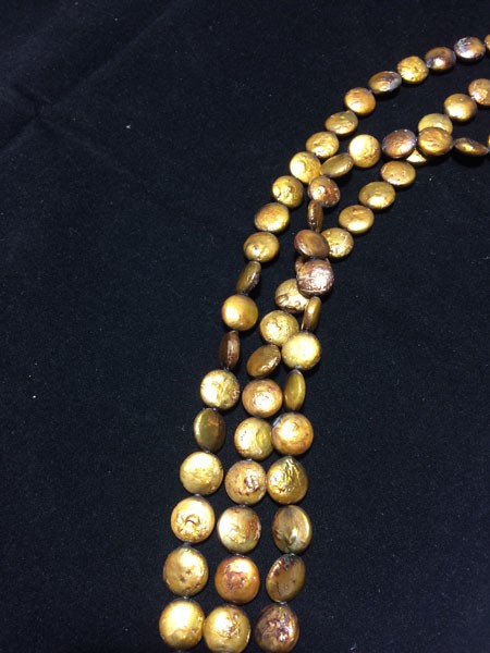 Perla coin color mostaza, 12mm