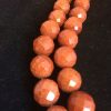 Piedra jaspe sol con forma de bolita facetada, 12mm