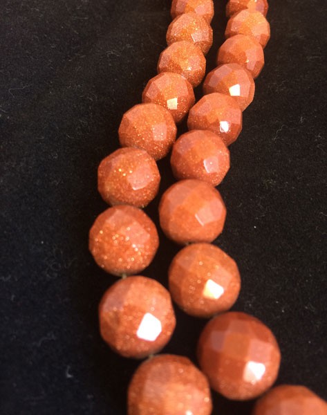 Piedra jaspe sol con forma de bolita facetada, 12mm