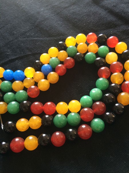 Piedra agata con forma de bolita lisa mix colores