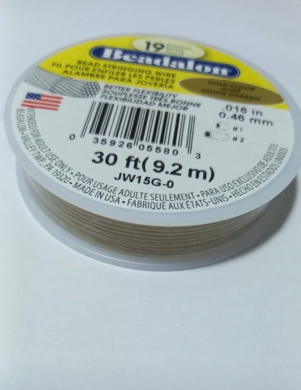 ALAMBRE ACERADO DORADO BEADALON 0.46 mm